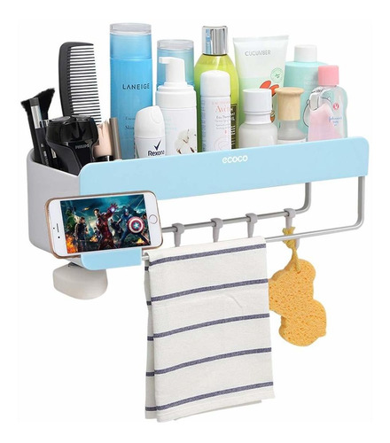 Organizador De Almacenamiento Adhesivo Para Estante De Baño,