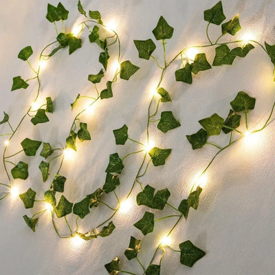 Cortina Adornos Decoracion Plantas Artificiale Con Led Luces Verde Limón | MercadoLibre