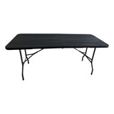 Mesa Plegable Para Jardin Tipo Portafolio 180cm Negra