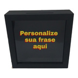 Quadro Cofre Personalizado Com Sua Frase Mdf 20x20x6 Preto