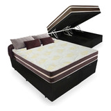 Cama Box Baú King + Colchão De Molas Ensacadas Classic Brow