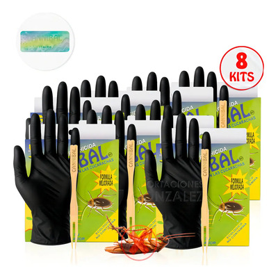 Kit 8 Cannibal® Veneno Mata Cucarachas Producto Exterminador De Plagas Ecológico Con 8 Cajas De 80g. + Guante Y Aplicador | Meses sin interés