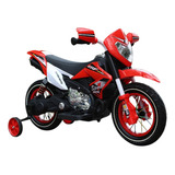 Motocicleta Eletrica Infantil Vermelha C/ Rodas Apoio 6v7ah