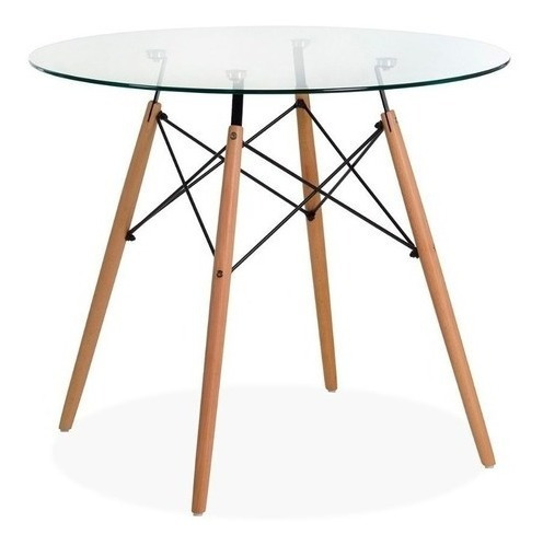 Mesa Redonda Eames Vidrio 80 Cm // Home Planet Spa