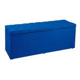 Recamier Sofá Baú Madrid 90 Cm Suede Azul Marinho