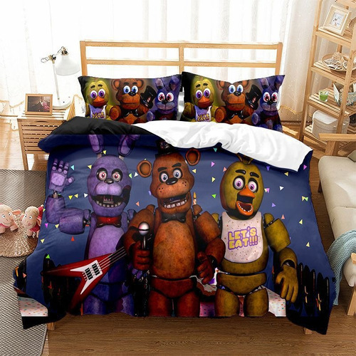 Juego De Cama Fnaf Con Funda De Edredón Horror Bear