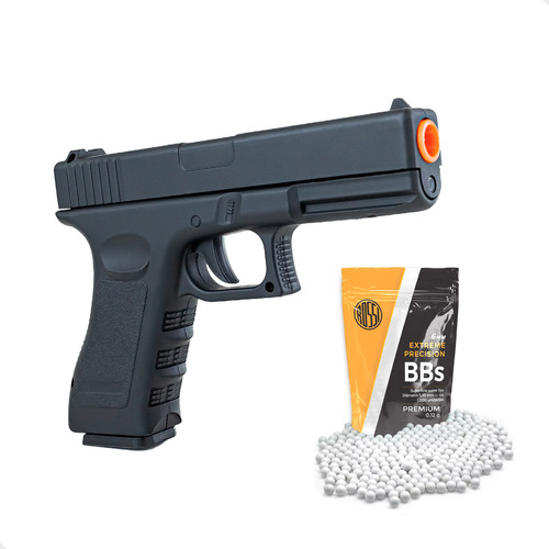  Pistola Glock Airsoft Spring 6mm Fullmetal + 1000 Bbs