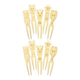 Palillos Tenedores Infantiles Lonchera 10 Unidades Bambú
