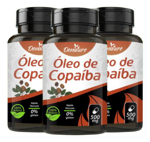 Óleo De Copaíba Puro 500mg 300 Cápsulas