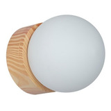 Aplique De Pared Globo Vidrio Y Madera Paraiso N1o Carilux