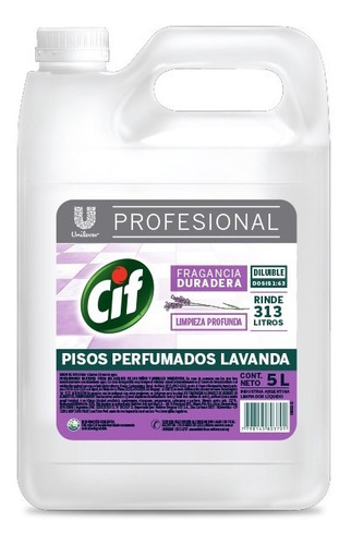 Limpia Pisos Liquido Cif Lavanda 5lts Unilever Profesional