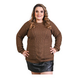 Blusa Suéter Lorena Tricot Plus Size Detalhada R:1121