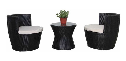 Juego De Jardin De Rattan Sillón + Mesa