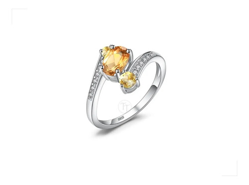 Anillo Citrino Natural 1.80 Cts Plata Esterlina 925 Criss