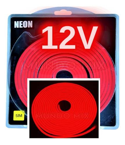 05mts Mangueira Led Neon 12v 6x12mm Corte 2,5cm Auto Brilho