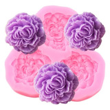 Molde Silicona 3 Peonias Fondant Porcelana Fria 