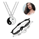 Juego De Pulsera Y Collar De Yin Y Yang Para Parejas 4 Uds D