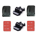 2kits Base Montura Curva Para Casco Gopro Base Adhesivo Clip