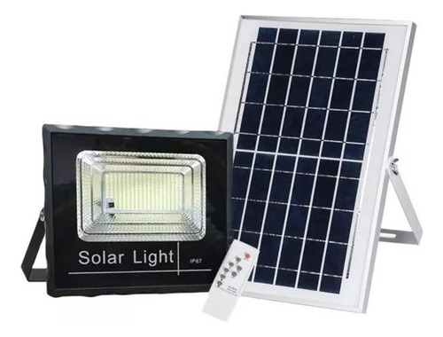 Qp 200w Foco Reflector Solar Exterior Color Negro Luz Blanco Frío