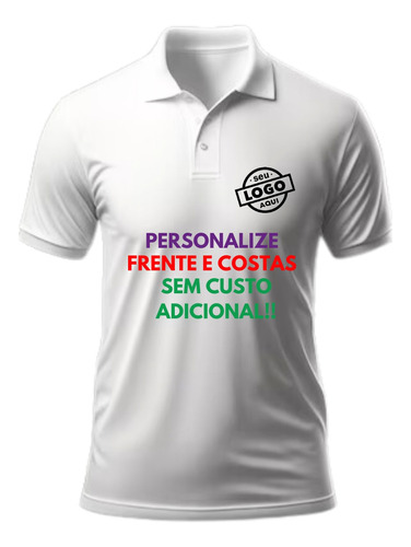 Camisa Polo Unissex Logomarca Sua Empresa Uniforme