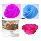 Forma Espiral Bolo Torta E Pudim Redonda Em Silicone 23cm