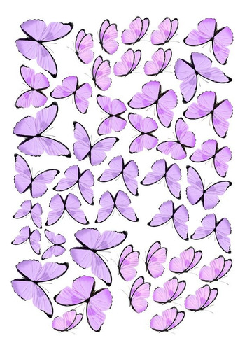 Laminas Comestibles Impresiones Mariposas 31 Unidades Color