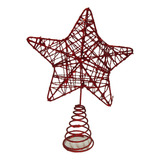 Ponteira Estrela Arame Com Gliter Árvore De Natal Colorida