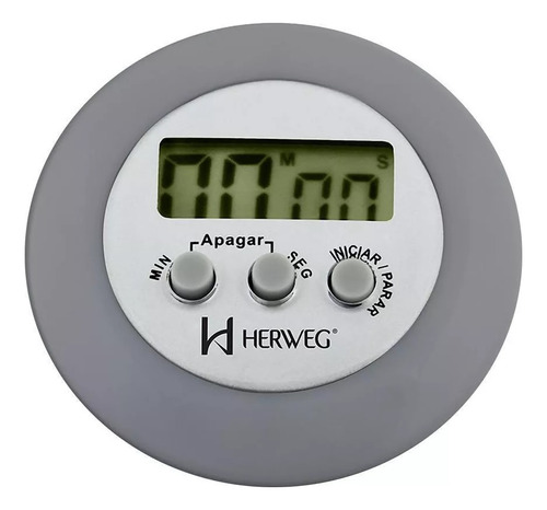 Timer Herweg 3308 303 Contagem Regressiva Alarme Sonoro Cinz