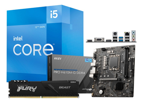 Kit Actualizacion Intel Core I5 12va, H610, 8gb Ram 3200mhz