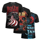 Kit 3 Camiseta Pearl Jam Grunge Estampada Estilo Rock