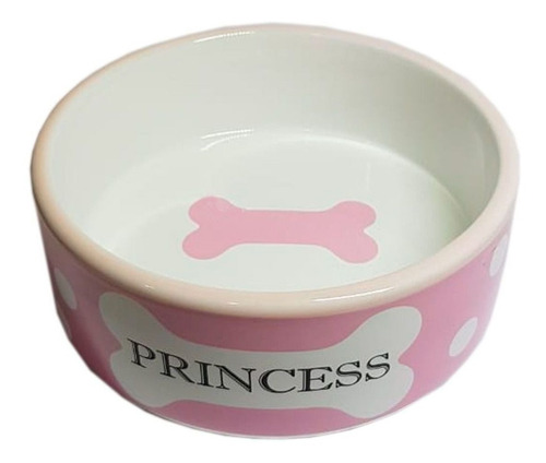 Tigela Porcelana P/ Cães Pet Princesa E Príncipe 700ml