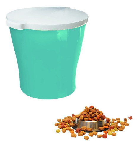 Porta Ração Com Tampa Redondo Canister Até 1,2kg Furacão Pet Cor Verde-claro