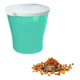 Porta Ração Com Tampa Redondo Canister Até 1,2kg Furacão Pet Cor Verde-claro