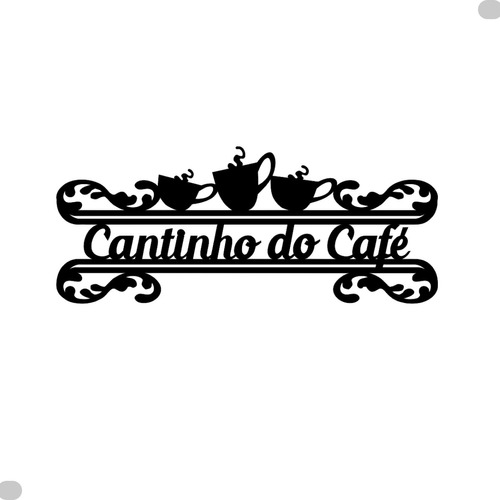 Plaquinha Decorativa Cantinho Do Café Em Mdf 3mm Preto