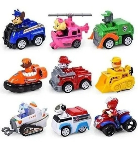 Set 9 Figuritas Paw Patrol + Morral De La Patrulla Gratis