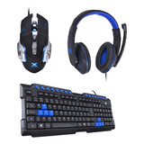 Teclado E Mouse Gamer Vx Gaming Grifo 2400 Dpi Headset Blade