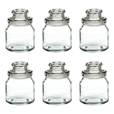 6 Frasco Especiero Redondo Almacenamiento Vidrio 160ml Color Transparente | MercadoLibre