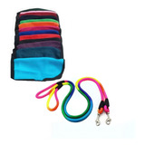 Kit Buzo Polar Mascota Liso Talle Grande + Correa Arcoiris