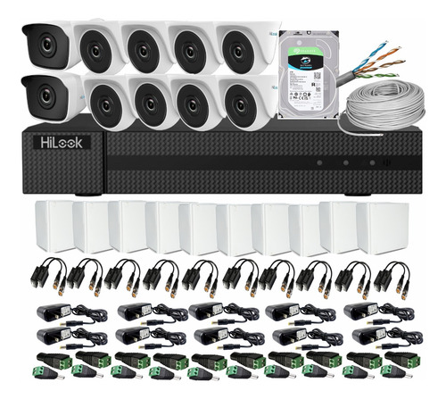 Kit Hilook Dvr 1080p 16 Ch + 10 Cámaras 1080p+disco Duro 4tb