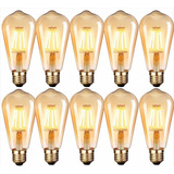 Pack X10 Ampolletas Filamento Led Edison 4w Retro Vintage