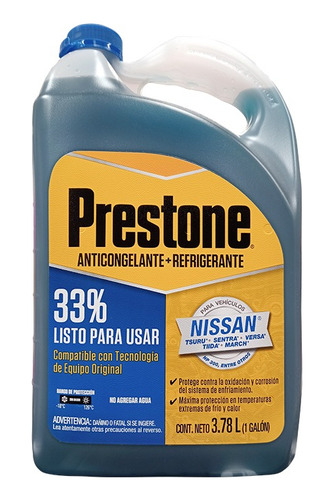 Anticongelante Azul Prestone Galón (3.78l) Nissan