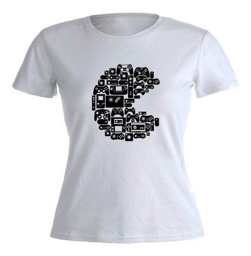 Remera Mujer Algodón Pac-man Hecho De Consolas Pacman