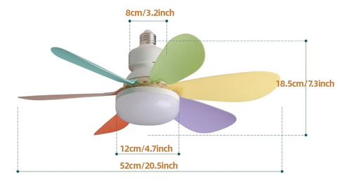 Ventilador De Techo Lampara Foco Socket Enchufe Rosca E27