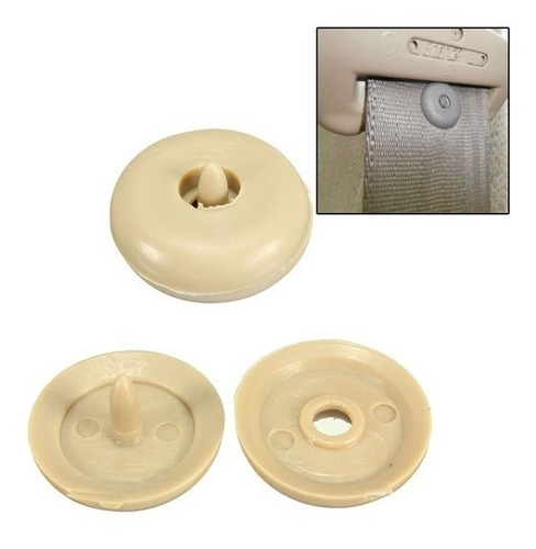 Clip Grapa Tope Cinturon De Seguridad Universal Negro/beige