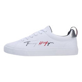 Tenis Tommy Hilfiger De Dama Signature Fw0fw06853 Blanco