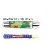 Combo Rolopac. Rollo Aluminio 1kg + Film Alimentos 100 Mts