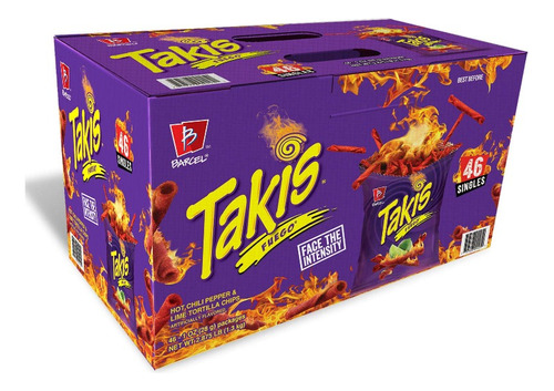 Salgadinho Takis Hot Chilli 56g Cx C/ 48un Atacado Revenda