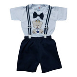 Kit Conjunto Masculino Infantil Roupa Urso Ursinho Príncipe