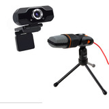 Combo Webcam Full Hd Streaming+micrófono Condensador Trípode