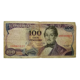 Billete Colombiano De 100 Pesos De 1980 
